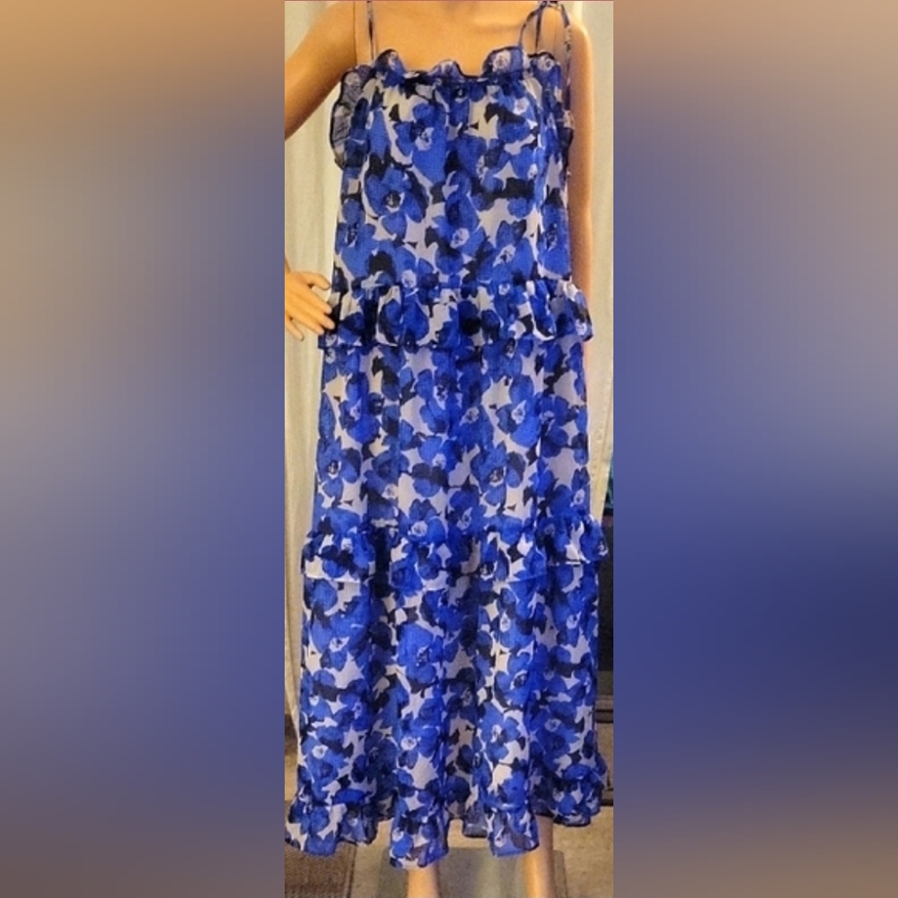 Blue Floral Women's Dress By Who What Wear Size XXL